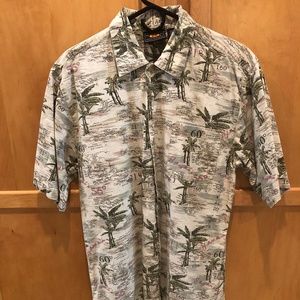 Mens Hawaiian Shirt Button Down (Medium)